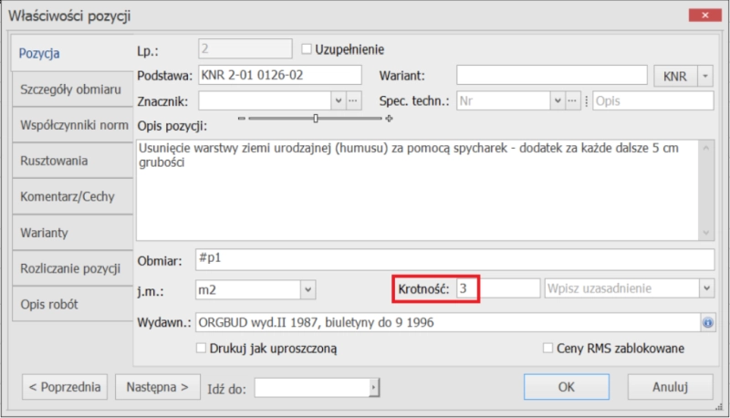 Zrzut ekranu z programu Norma EXPERT