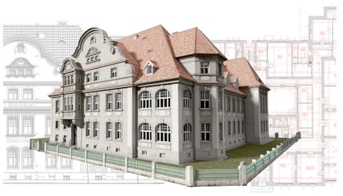 Zdjęcie z artykułu Sąd Rejonowy w Katowicach (krajowe studium przypadku) – skanowanie i modelowanie budynku istniejącego na potrzeby remontów, rozbudowy, przyszłego zarządzania