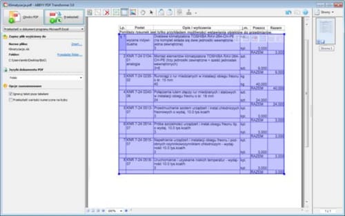 Zdjęcie z artykułu Import przedmiarów z plików PDF zawierających zeskanowane wydruki