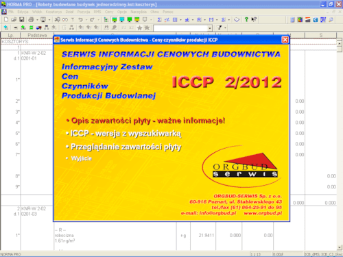 Zdjęcie z artykułu Import cenników ICCP Orgbud-Serwis - kolejne kroki w Normie PRO
